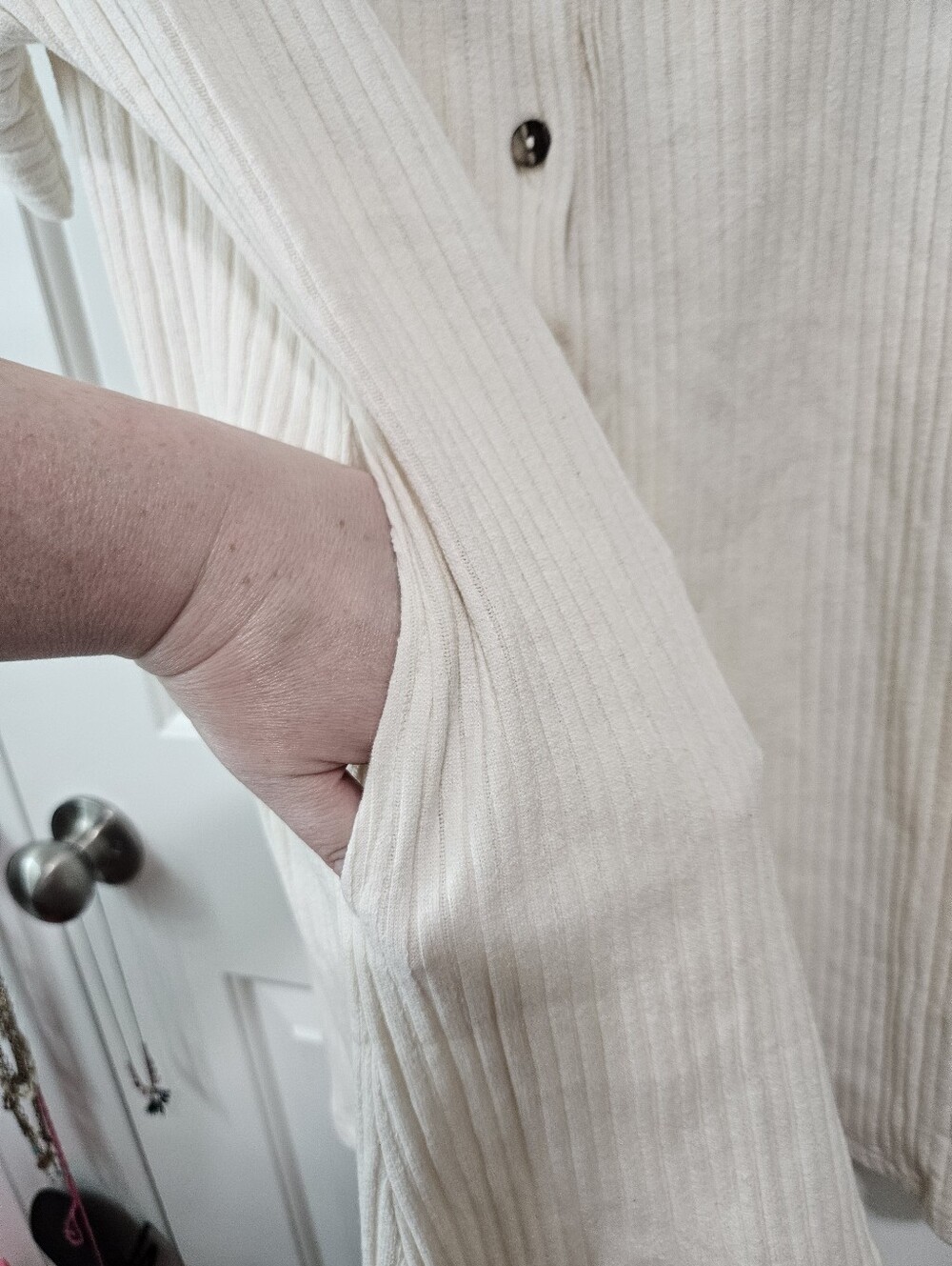 Umgee Beige Ribbed Button-Up Romper - Picture 11 of 11